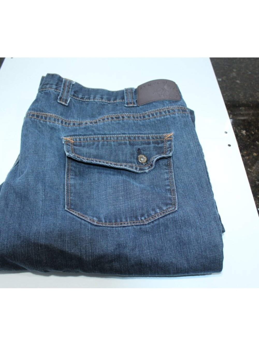 Vintage Synrgy Men's Blue Jeans Button Back Pockets Size 48 x 30